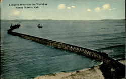 Longest Wharf In The World Santa Monica, CA Postcard Postcard