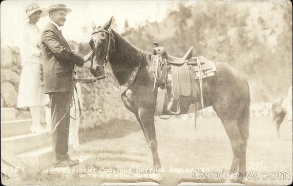 President Coolidge with His New Horse Presidents