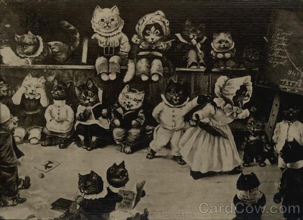 Russian Wain Cats at School Louis Wain