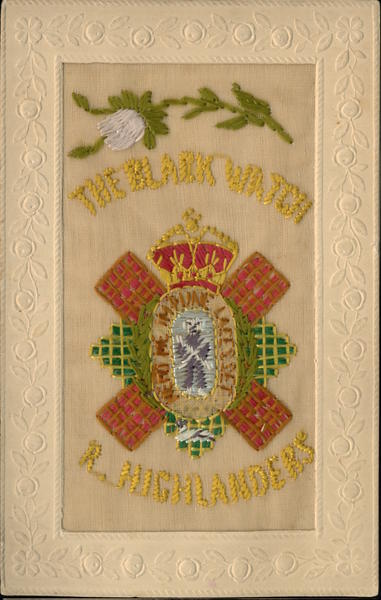 Embroidered Silk British Regimental Highlanders World War I