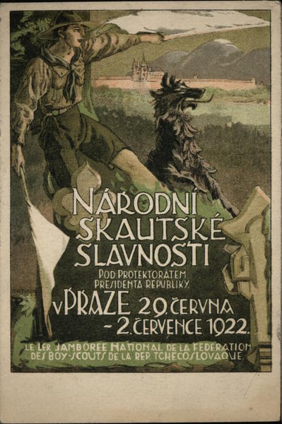 1922 Dog by Scout Czech Festival Prague Czechoslovakia