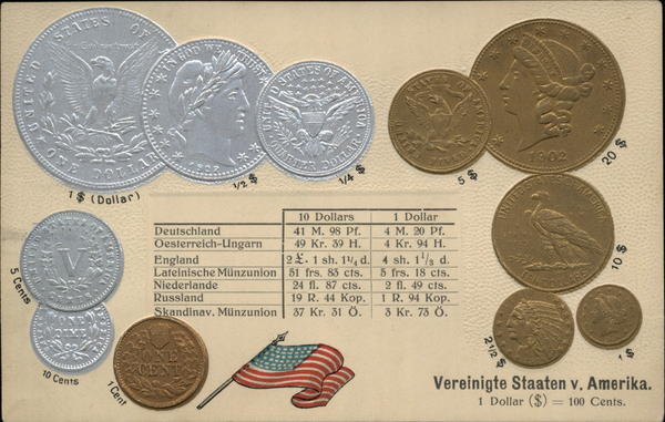 American Coins Flag German Money & Coins