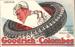 Champion Bicyclist Lesueur Advert Tires Postcard