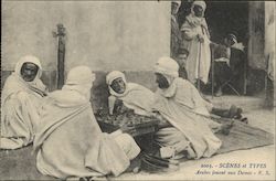 Arab Men Playing Chess Postcard