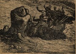 Tank WWII Mexico Propaganda Postcard