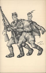 Soldiers WWII Polish Relief Fund Postcard