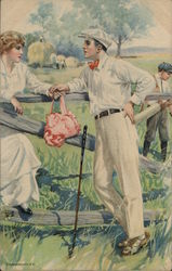 Couple Golf Postcard