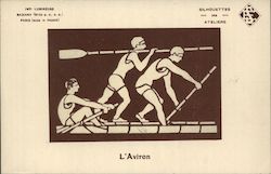 Rowing Glow-in-the-Dark French Postcard Postcard Postcard