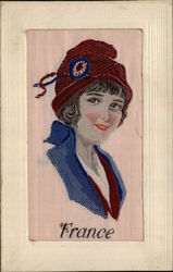 France Woven Silk WW1 Postcard