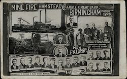 Mine Disaster Victims Rescue Party Birmingham, England Postcard Postcard Postcard