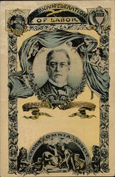 President of American Federation of Labor Samuel Gompers Postcard