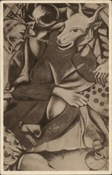 Goat Headed Leaning on Table "My Bride Dedicated" Postcard