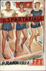 Runners Prague 1928 Spartacist Games Czechoslovakia Postcard Postcard 