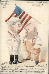 President Roosevelt Taft Campaign Satire French Postcard