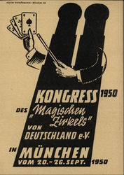 Playing Cards Advert Magicians Congress 1950 Postcard