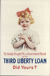 WW1 Third Liberty Loan Bonds Poster Girl World War I Postcard Postcard Postcard
