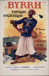 Black & Advert Tonic Byrrh Postcard