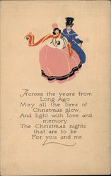 Couple Lady's Hands in Muff Poem Volland Postcard