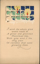 Candles on Christmas Tree in Window Volland #817 Postcard