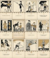 Belgian Set of 12 Boy Scouts "12 Laws of a Scout" Postcard