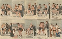 French set of 10 Boxers "Boxeurs Estampes Artistiques" Postcard