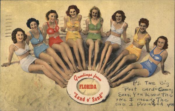 Greetings from Florida Land o' Sand Swimsuits & Pinup