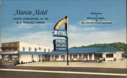 Marvin Motel, South Charleston, W. Va. West Virginia Postcard Postcard Postcard