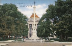 Confederate Monument and State Capitol Postcard