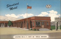 Standard Motel, Located on U.S. Hwy. 40 Wells, NV Postcard Postcard Postcard