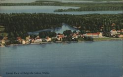 Aerial View of Belgrade Lakes Postcard