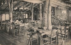 Dining Room With Rock Garden, Long Trail Lodge, Sherburne Pass Postcard
