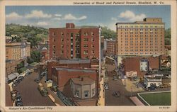 Nature's Air-Conditioned City, Intersection of Bland and Federal Streets, Bluefield, W. Va. West Virginia Postcard Postcard Postcard