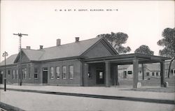 C.M. & St. P. Depot Elkhorn, WI Postcard Postcard Postcard