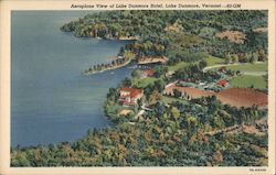 Aeroplane View of Lake Dunmore Hotel Postcard