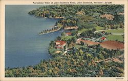 Aeroplane View of Lake Dunmore Hotel Postcard