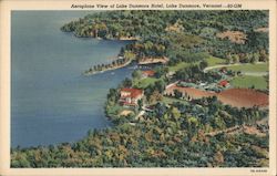 Aeroplane View of Lake Dunmore Hotel Vermont Postcard Postcard Postcard