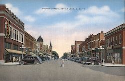 Fourth Street, Devils Lake, N. D. Postcard