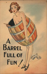 A Barrel Full Of Fun Comic, Funny Postcard Postcard Postcard