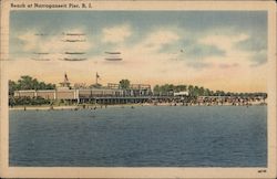 Beach at Narragansett Pier Rhode Island Postcard Postcard Postcard