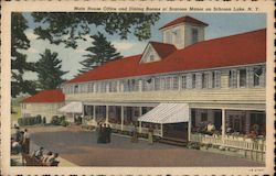 Main House Office and Dining Room, Scaroon Manor Postcard