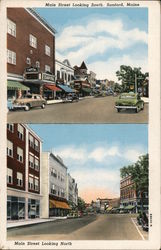 Main Street Looking South, Sanford, Maine Postcard