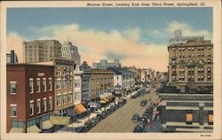 Monroe Street, Looking East from Third Street Postcard