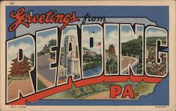 Greetings from Reading, PA Pennsylvania Postcard Postcard Postcard