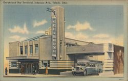 Greyhound Bus Terminal, Jefferson Avenue Postcard
