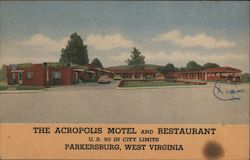 The Acropolis Motel and Restaurant Parkersburg, WV Postcard Postcard Postcard