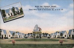 Blue Top Tourist Court Postcard