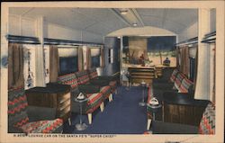 Lounge Car on the Santa Fe's "Super Chief" New Mexico Postcard Postcard Postcard