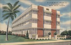 DuBarry Hotel, Ocean Front, Miami Beach, Florida Postcard