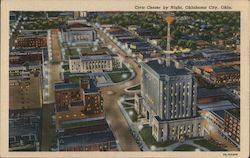 Civic Center by Night Postcard