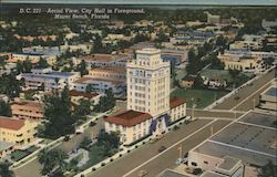 Aerial View, City Hall in Foreground Miami Beach, FL Postcard Postcard Postcard